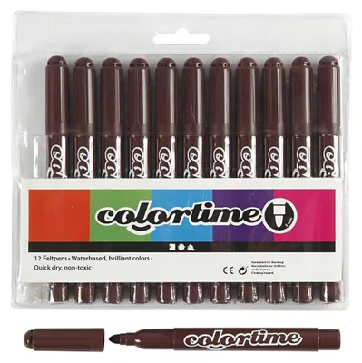Image de Marqueurs Jumbo brun foncé, 12pcs.