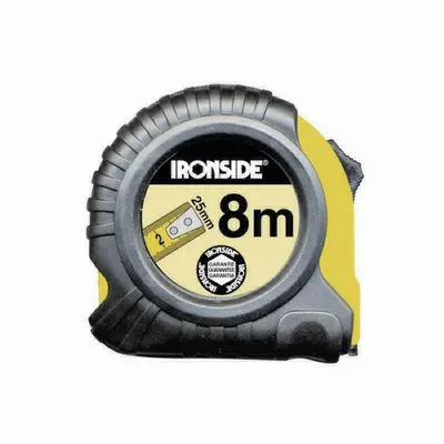 Image de Ironside 150-211 Mètre à ruban avec arrêt 3 m de ruban 19mm, caoutchouté, jaune/noir