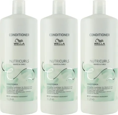 Produktbild von Wella Nutricurls Waves & Curls 3 x 1000 ml Conditioner welliges Haar Locken Set