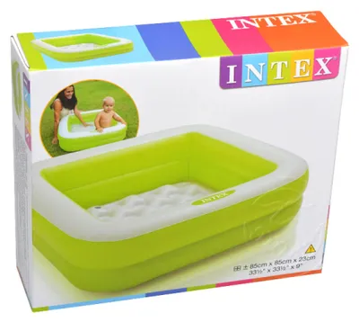 Immagine prodotto di Piscina gonfiabile quadrata, 86x86x25 cm, 2 compartimenti, 2 colori, confezionata in scatola