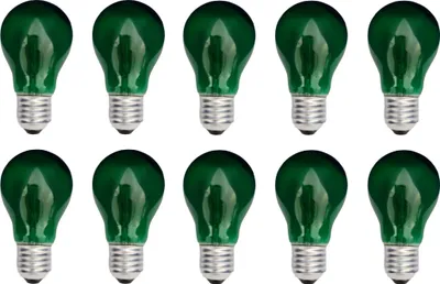 Produktbild von 10x Glühbirne Glühlampe Standard E27 25W 25 Watt Farbe Grün klar