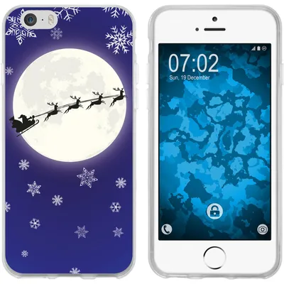 Produktbild von PhoneNatic Case kompatibel mit Apple iPhone 6s / 6 Silikon-Hülle X Mas Weihnachten Santa - Snowflakes M4