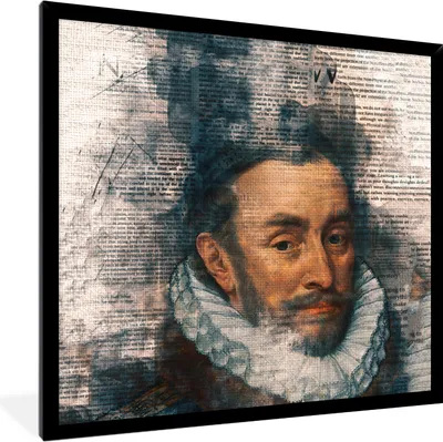 Produktbild von MuchoWow® MuchoWow® Gerahmtes Poster Wilhelm von Oranien - Zeitungsartikel - Kunst 40x40 cm - Poster mit zchwarzem Bilderrahmen - Mit Rahmen - Wanddekoration Schlafzimmer