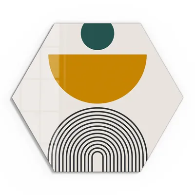 Produktbild von DEQOART Glasbild Echtglas 55x48 cm 'Kühne Simplizität' Wandbild Bild modern Deko