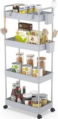 Produktbild von Famanu Küchenwagen stabiler Servierwagen - 22x40x86,5 cm