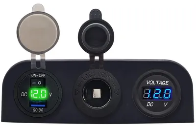 Produktbild von ProRide 12V USB-Autolader 1 Port 5V/2,4A mit Voltmeter & 12V/24V Buchse