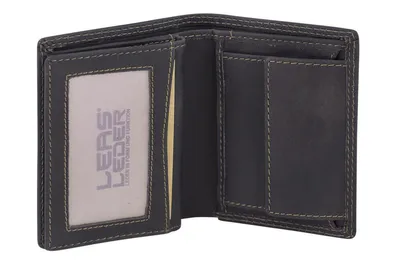 Produktbild von Mini Geldbörse extra dünn mit Klappe im Hochformat LEAS MCL in Echt-Leder, braun - Vintage-Collection