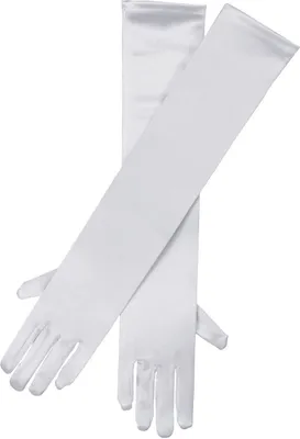 Produktbild von Weiße Satinhandschuhe Kostümzubehör