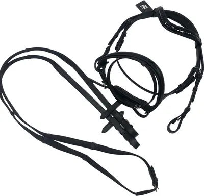 Produktbild von Horse Guard Trense  Zügel Antirutsch Leder schwarz ergonomisch Zaumzeug englisch, Modell:Nasenriemen matt, Größe:Warmblut/Full