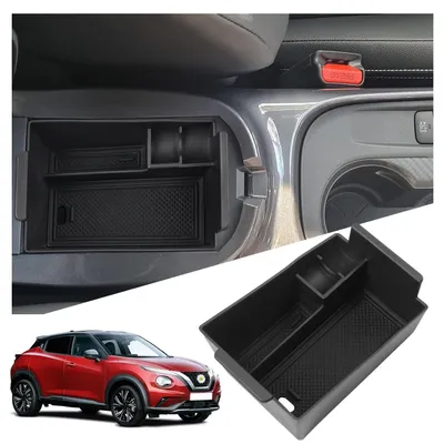 Productafbeelding van Opbergbox voor de middenconsole, geschikt voor de Nissan Juke F16, modeljaren 2019-2026, gemaakt van ABS-kunststof. Organisatietray