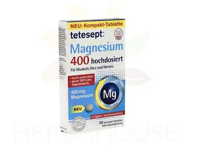 Obrázek produktu pro Tetesept Magnesium 400 Tablet 30Db, 57717