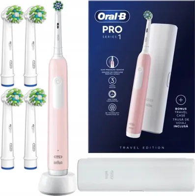 Immagine prodotto di Oral-B | Spazzolino elettrico Pro Series 1 - Rosa - 3 modalità di pulizia - Custodia da viaggio inclusa