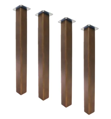 Produktbild von Quadratische Tischbeine aus Buchenholz, 50 cm, Nussbaum lackiert, 4er Set mit Montagematerial für DIY-Projekte