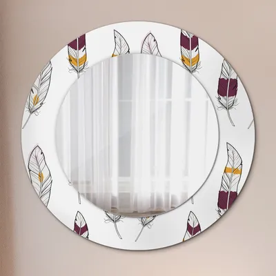Produktbild von Zrkadlo Ø50cm - Sklenený rám s potlačou - Nástenné zrkadlo spálňa - Pierka