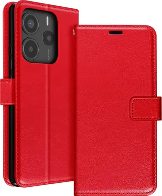 Image de Mayaxess, étui portefeuille pour Xiaomi Redmi Note 14 5G avec dragonne, rouge