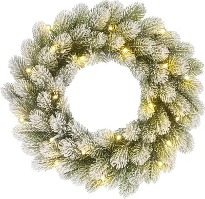 Obrázok produktu pre Vianočný veniec Black Box Trees Nagoya s LED osvetlením a časovačom - H12 x Ø45 cm - zelený