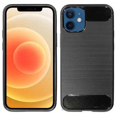 Image de Housse silicone Bumper Carbon pour iPhone 12 Case TPU Soft Handyhülle Cover Noir