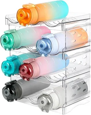 Productafbeelding van Famanu flessenrek, stapelbaar, 4 etages - organizer voor waterflessen