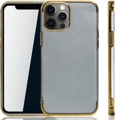 Image de Coque de protection pour Apple iPhone 12 Pro Max, couleur or, transparente, en TPU silicone