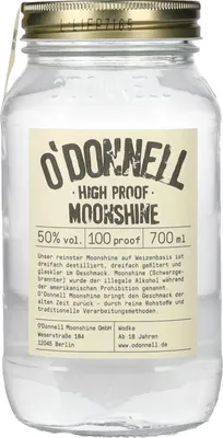 Produktbild von O'Donnell Moonshine HIGH PROOF 50% Vol. 0,7l