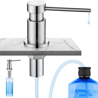 Produktbild von CECIPA 300ML Seifenspender Küche Einbau,Küchenspüle Edelstahl SpülmittelSpender，360° Rotation Pump Spender,1,2 m Verlängerungsschlauch