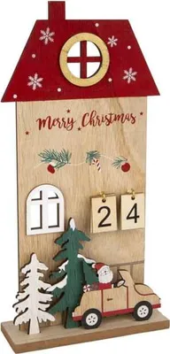 Produktbild von Adventscountdown Haus - ca. 16 x 5,5 x 32 cm