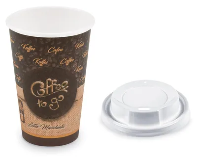Produktbild von 100x Kaffeebecher L 'Coffee To Go' Melange mit Trinkdeckel 250ml 330ml