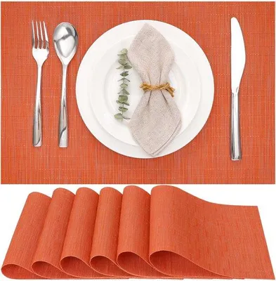 Produktbild von Ibenzoa® Rutschfeste, abwaschbare Platzsets – 6er Set, 30 x 43,5 cm, 70% PVC/30% Polyester, hitzebeständig bis 100°C, Tischschutz für Küche & Hotel