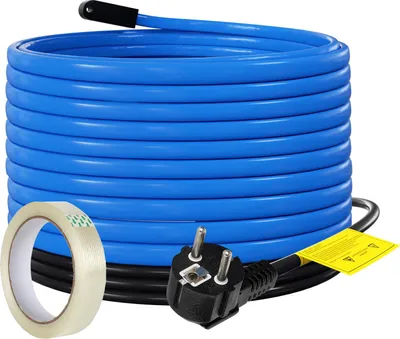 Immagine prodotto di Bettizia 12m 204W cavo scaldante antigelo con termostato Cavo scaldante per tubi Cavo scaldante per tubi d'acqua Tubi impermeabili Incl. 10m nastro adesivo IP68