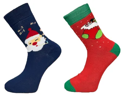 Produktbild von Weihnachtssocken Herren 2er Set , Farbe:Dunkel-Blau, Größe Socken & Strumpfhosen Erwachsene:39-42