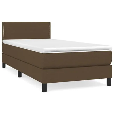 Produktbild von vidaXL Boxspringbett mit Matratze Dunkelbraun 100x200 cm Stoff