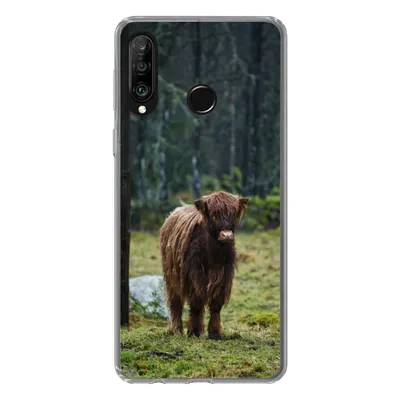 Produktbild von MuchoWow® Handyhülle Schutzhülle Hülle für Huawei P30 Lite Schottischer Hochländer - Wald - Moos Silikon Softcase Handy Hülle - Handyhülle