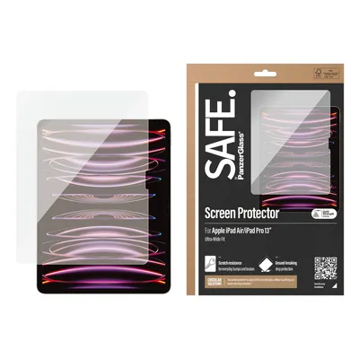 A screen protector for an iPad is shown next to its packaging.