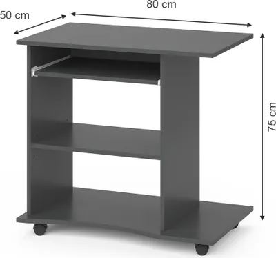 Obrázok produktu pre Písací stôl Vicco Harm antracitová 80 x 50 cm, Model 36914
