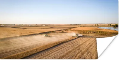 Produktbild von MuchoWow® Poster Feld - Bauernhof - Traktor - Landwirt - Landleben 120x60 cm - Bild