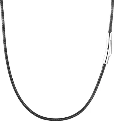 Image de Collier homme en cuir 2/3 mm noir/marron 46-76 cm_RWQIAN