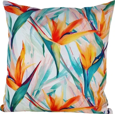 Produktbild von JACK 45x45cm Motiv Outdoor Lounge Kissen Dekokissen inkl. XXL-Füllung Wasserabweisend Sitzkissen Garten Stuhl Lotus Effekt, Farbe:Strelitzia