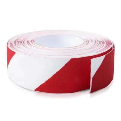 Produktbild von Antirutsch-Warnbelag Rollenware rot-weiß 25 mm x 18,3 m