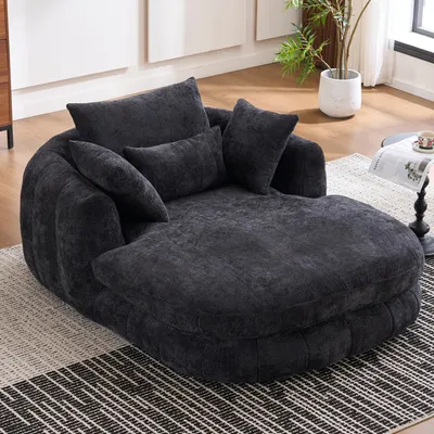 Produktbild von STILVORA Chaiselongue-Sessel mit tiefer Sitzfläche, Schlafsessel aus Chenille, Lesesessel in Wolkenform für Wohnzimmer und Schlafzimmer