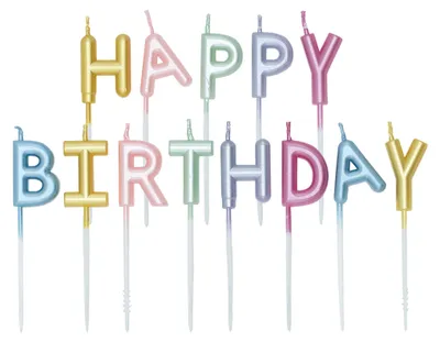 Image de Lot de bougies multicolores nacrées « Happy Birthday »