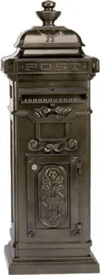 Image de Casa Padrino Boîte aux lettres sur pied Art Nouveau antique couleur bronze Boîte aux lettres Mod4 - Boîte aux lettres à colonne - modèle lourd