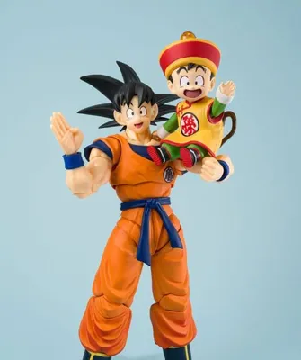 Image de Dragon Ball S.H.Figuarts : Figurines d'action Son Goku et Son Gohan (enfant), et Kintoun (14 cm et 6 cm)