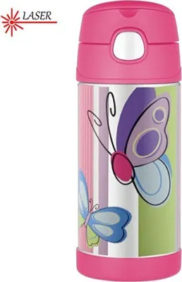 Produktbild von Kinder-Thermoskanne mit Strohhalm Thermoskanne 0,35l Schmetterling