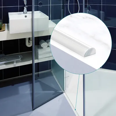 Produktbild von Navaris Ersatz Duschdichtung Duschkabine halbrund - 10x5mm hochtransparent - Boden Dichtleiste Türdichtung Dusche - Ersatzdichtung Duschtüren 100cm