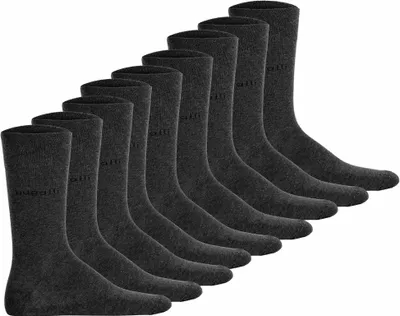 Produktbild von bugatti Herren Socken, 9er Pack - Socks Soft Baumwolle Uni Basic Grau 43-46