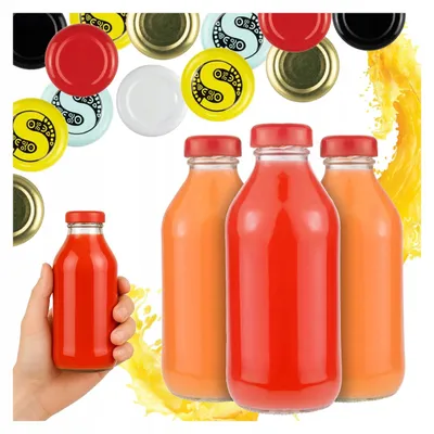Produktbild von Bimberek SOCZEK Glasflaschen 330ml für Säfte Vorratsgläser 5 Stück