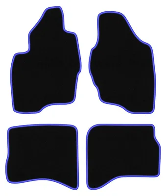 Productafbeelding van Velours automatten voor Mitshubishi Pajero III 1999-2006 – 4-delig, zwart/blauw, op maat – Wielganizator CARLUX
