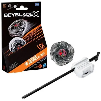 Zdjęcie produktu dla Beyblade X Starter Pack Rudder Phoenix 4-70LF UX, Takara Tomy Angriffs-Kreisel mit Launcher, Wettkampf-Kreisel, ab 8 Jahren