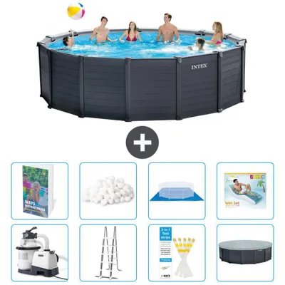 Produktbild von Graphite Panel Pool Rund - 478x124 cm - 9-teilig  S527