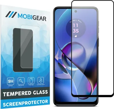 Product packaging for a screen protector, with a phone shown next to it.